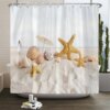 Rideau de douche paysage plage 3D – Décoration mer & ambiance