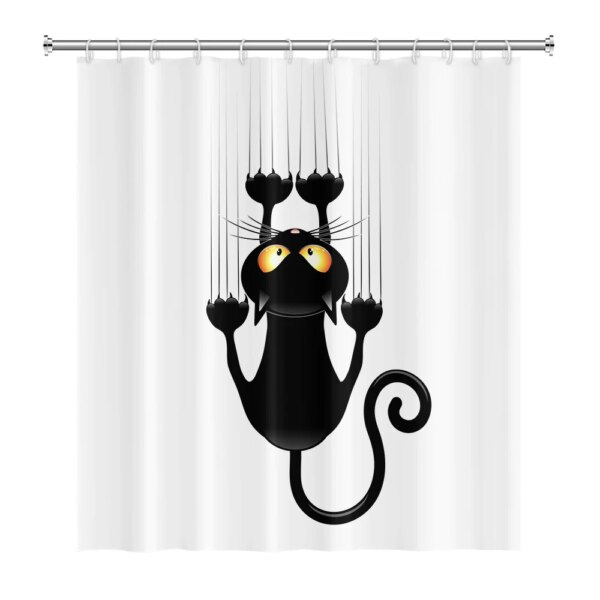 Rideau de Douche Cartoon Animaux – Chat & Chien Amusant Imperméable