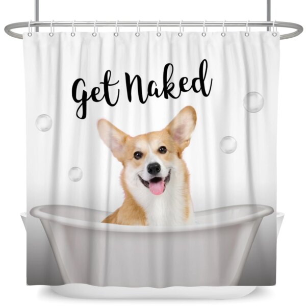 Rideau de Douche Cartoon Animaux – Chat & Chien Amusant Imperméable