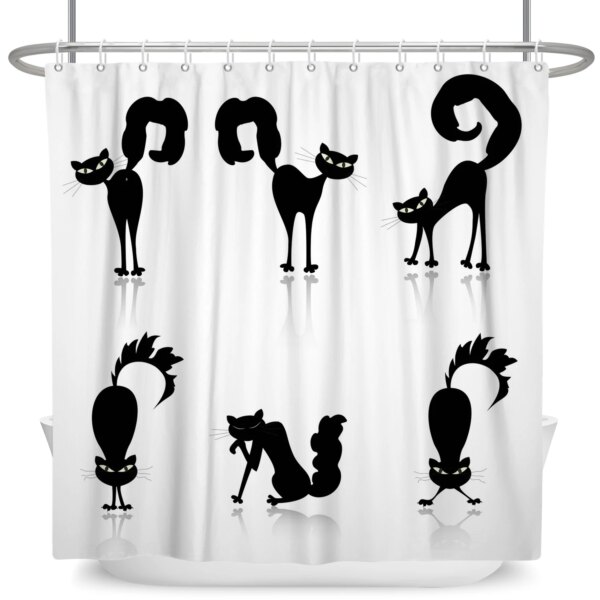 Rideau de douche étanche avec crochets, pour salle de bain, décoration de baignoire