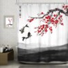 Rideau de Douche Style Japonais – Polyester Décor Zen & Moderne