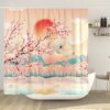 Rideau de Douche Style Japonais – Polyester Décor Zen & Moderne