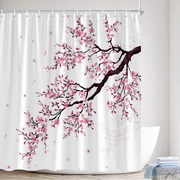 Rideau de douche de Style japonais, en tissu Polyester, décoration de salle de bains