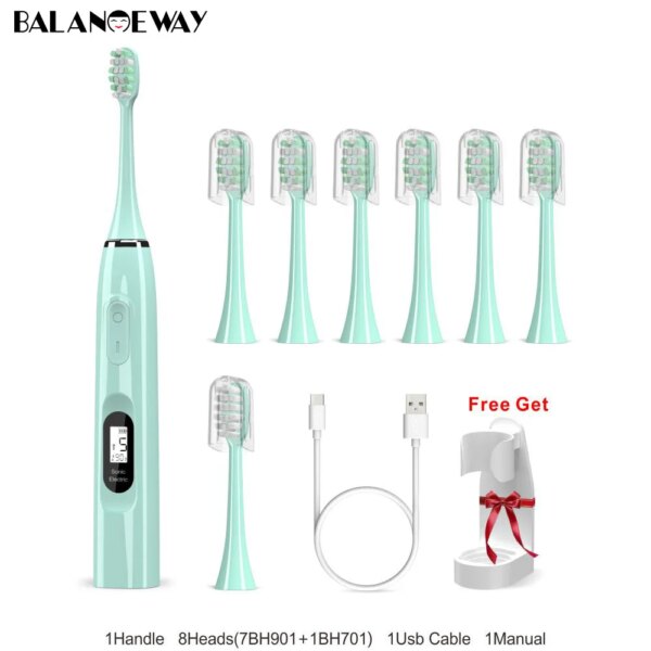 brosse a dent electrique sonique intelligente, balance, 15 Modes, minuterie pour adulte