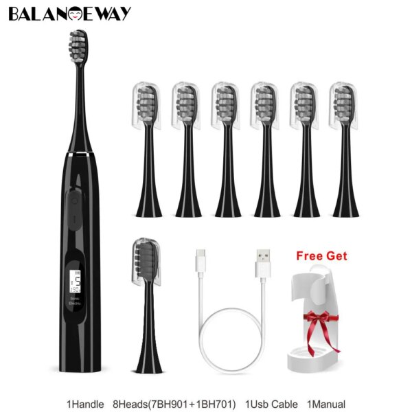 brosse a dent electrique sonique intelligente, balance, 15 Modes, minuterie pour adulte