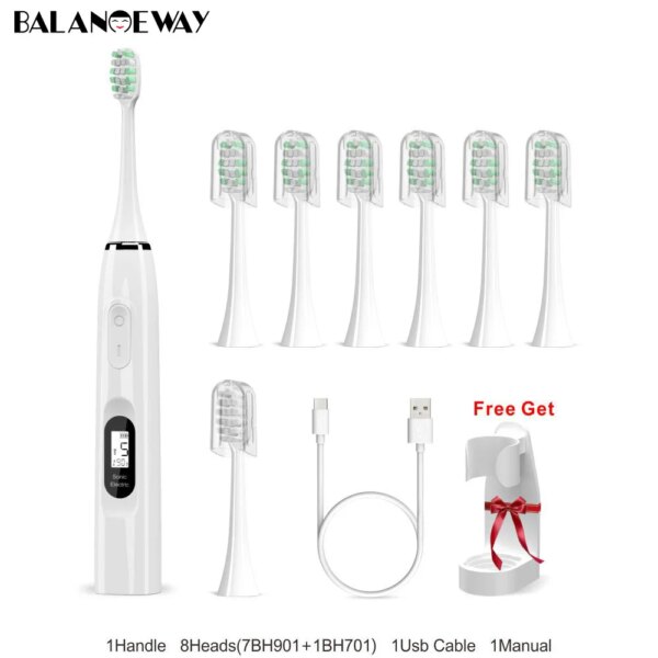 2646-284601.jpg brosse a dent electrique sonique intelligente, balance, 15 Modes, minuterie pour adulte