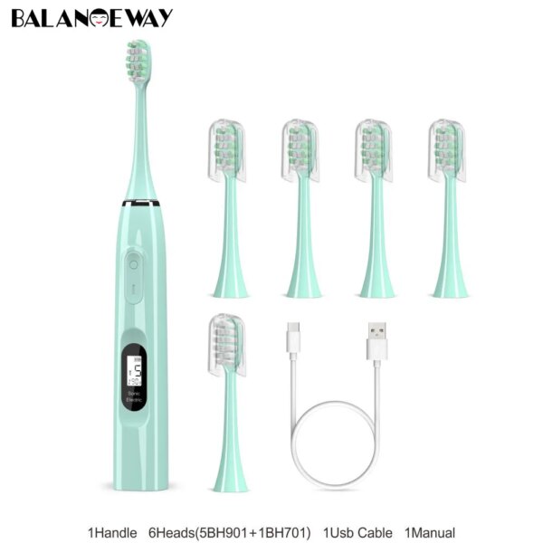 brosse a dent electrique sonique intelligente, balance, 15 Modes, minuterie pour adulte