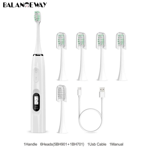 brosse a dent electrique sonique intelligente, balance, 15 Modes, minuterie pour adulte