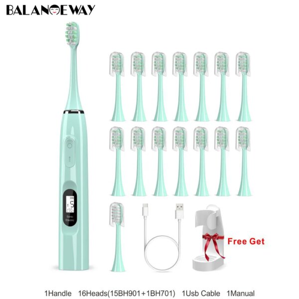 Brosse à dents électrique sonique intelligente – 15 modes