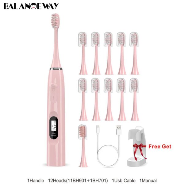 brosse a dent electrique sonique intelligente, balance, 15 Modes, minuterie pour adulte