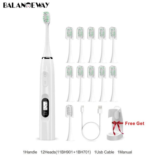 Brosse à dents électrique sonique intelligente – 15 modes