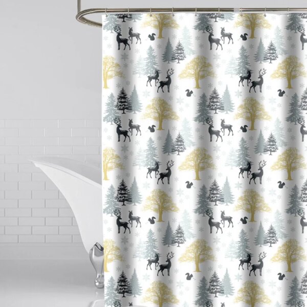 Rideau de Douche Imperméable Design Moderne – Motifs Fleurs