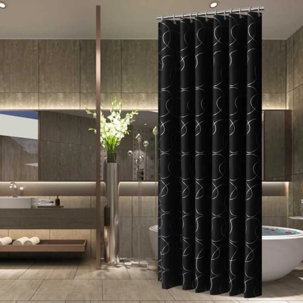 Rideaux de Douche Modernes à Motif de Fleurs Géométriques