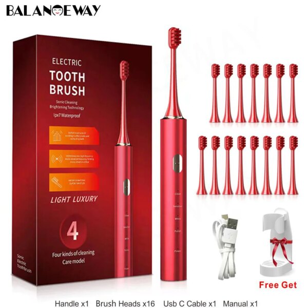 Brosse à dents électrique sonique 4 modes – USB-C rechargeable