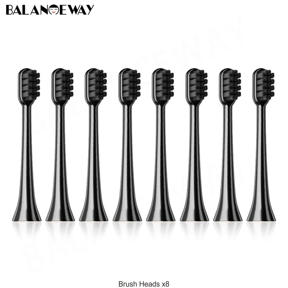 8 Brush Heads-Black