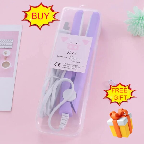 Mini fer à lisser portable pour hommes et femmes, bigoudi plat, vague de cheveux courte