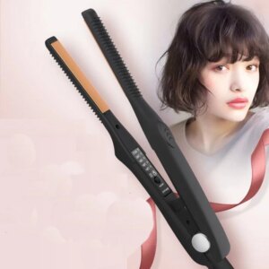 Fer à lisser et bigoudi pour cheveux courts, fer plat étroit, céramique tourmaline portable