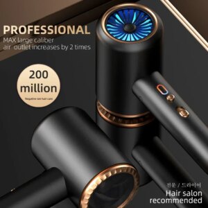 Sèche-cheveux professionnel avec brosse à air, sèche-cheveux ionique négatif, vent chaud et froid