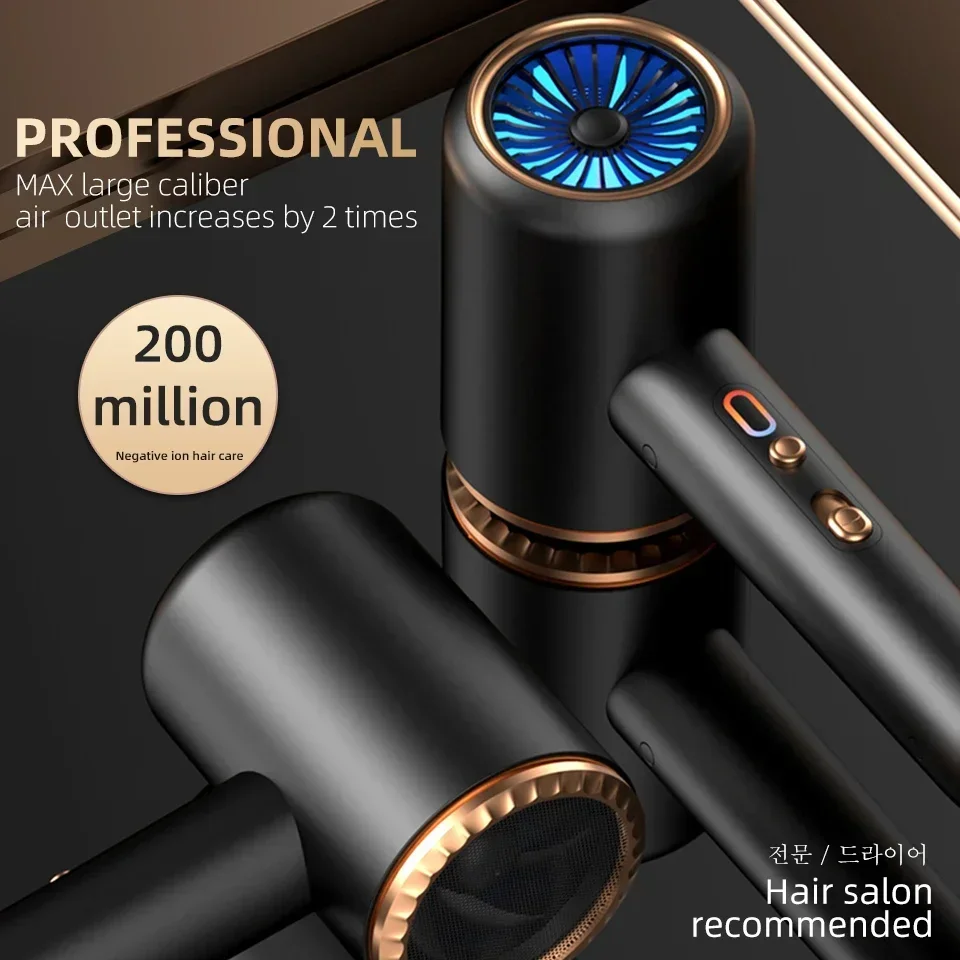 Sèche-cheveux professionnel 2400W avec brosse à air – ionique
