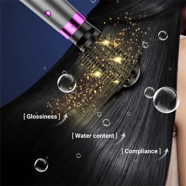 Sèche-cheveux électrique 5 en 1, brosse à air chaud, lisseur multifonctionnel, bigoudi à ions négatifs
