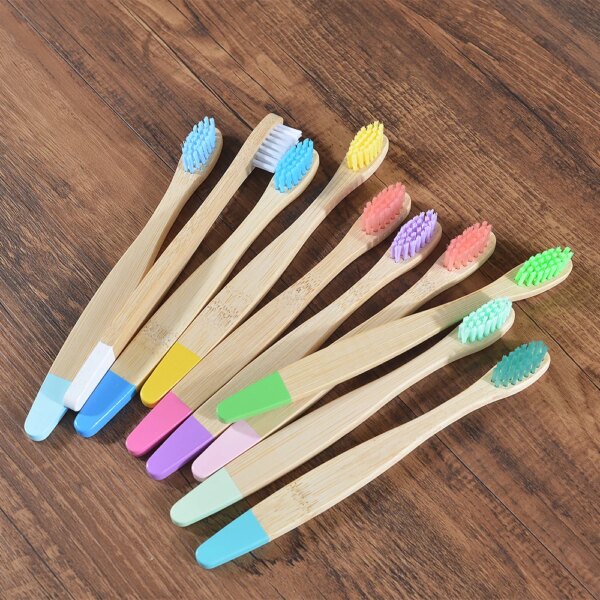 brosse à dent bambou coloré pour enfants