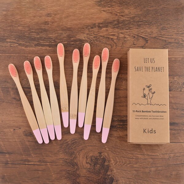 brosse à dent bambou coloré pour enfants