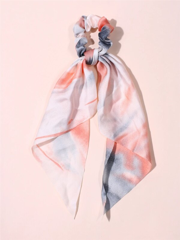 Ruban pour cheveux élastique pour femmes, chouchous avec nœud imprimé