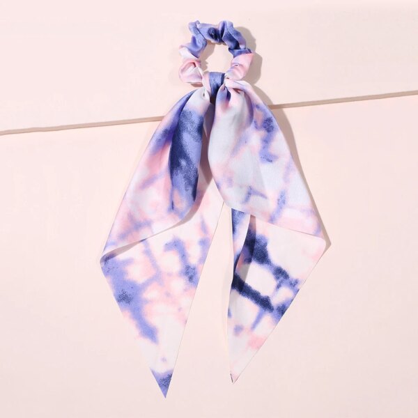 29358-dec32a.jpg Ruban pour cheveux élastique pour femmes, chouchous avec nœud imprimé