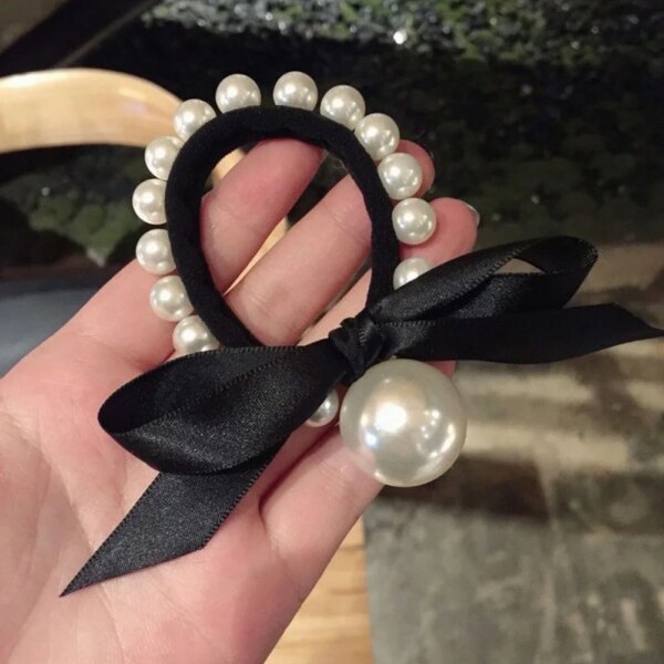 29463-6ea676.jpg Bandeau de cheveux en caoutchouc avec grosses perles pour femmes, chouchous de style coréen