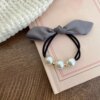 Bandeau de cheveux en caoutchouc avec grosses perles pour femmes, chouchous de style coréen