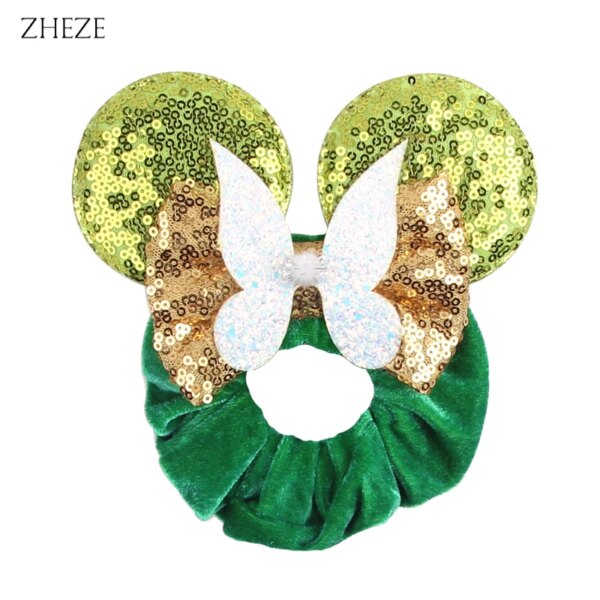 Bandeaux de cheveux en velours Disney pour filles, chouchous oreilles de Noël