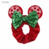 Bandeaux de cheveux en velours Disney pour filles, chouchous oreilles de Noël