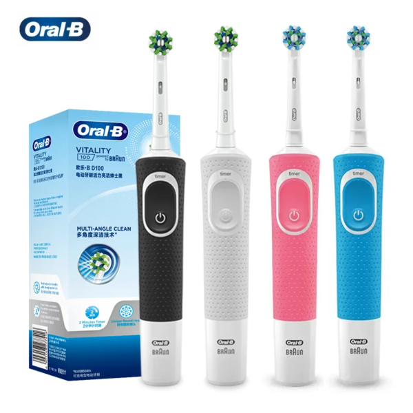 brosse a dent electrique Oral B D100, accessoire de nettoyage de la vitalité 2D, étanche