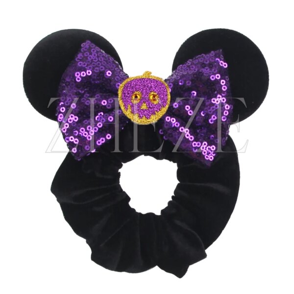 Bandeaux de cheveux en velours Disney pour filles, chouchous oreilles de Noël