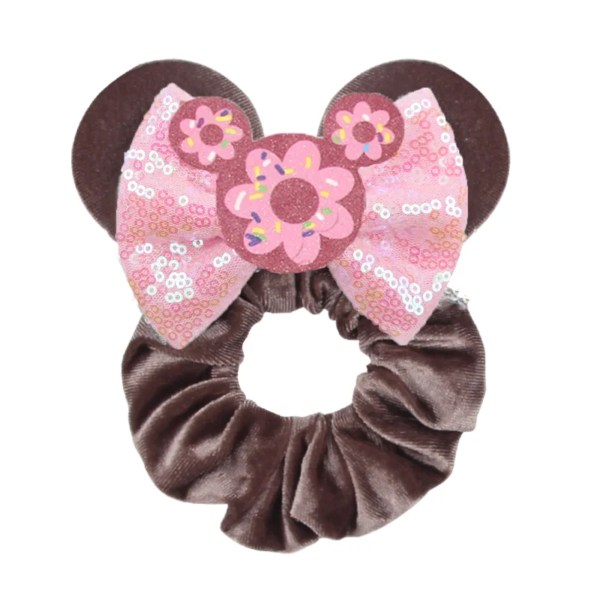 Bandeaux de cheveux en velours Disney pour filles, chouchous oreilles de Noël