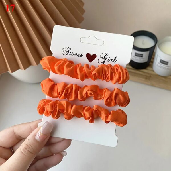 Chouchous cheveux satin soyeux – lot 3 / 4 / 6 pièces style coréen