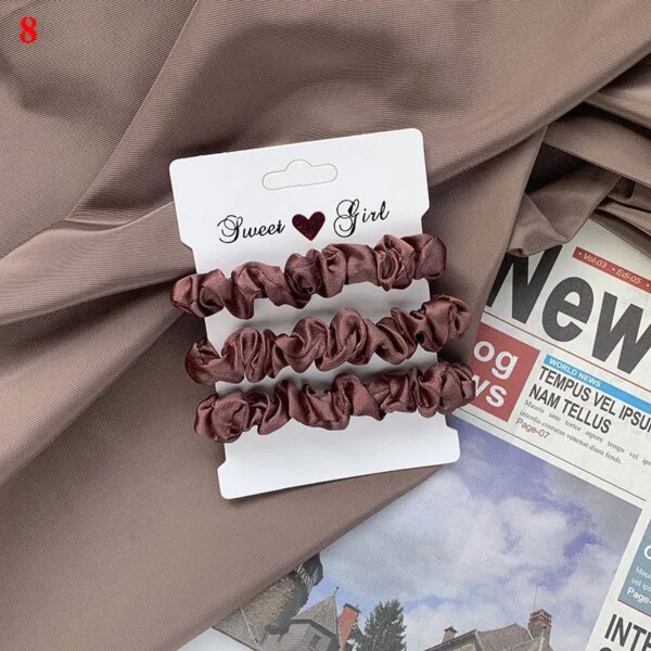 Chouchous cheveux satin soyeux – lot 3 / 4 / 6 pièces style coréen