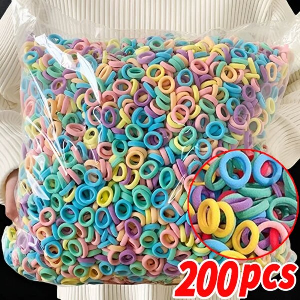 30119-4411f7.jpg Artificiel astiques à cheveux colorés en nylon pour femmes et filles, petits chouchous pour queue de cheval