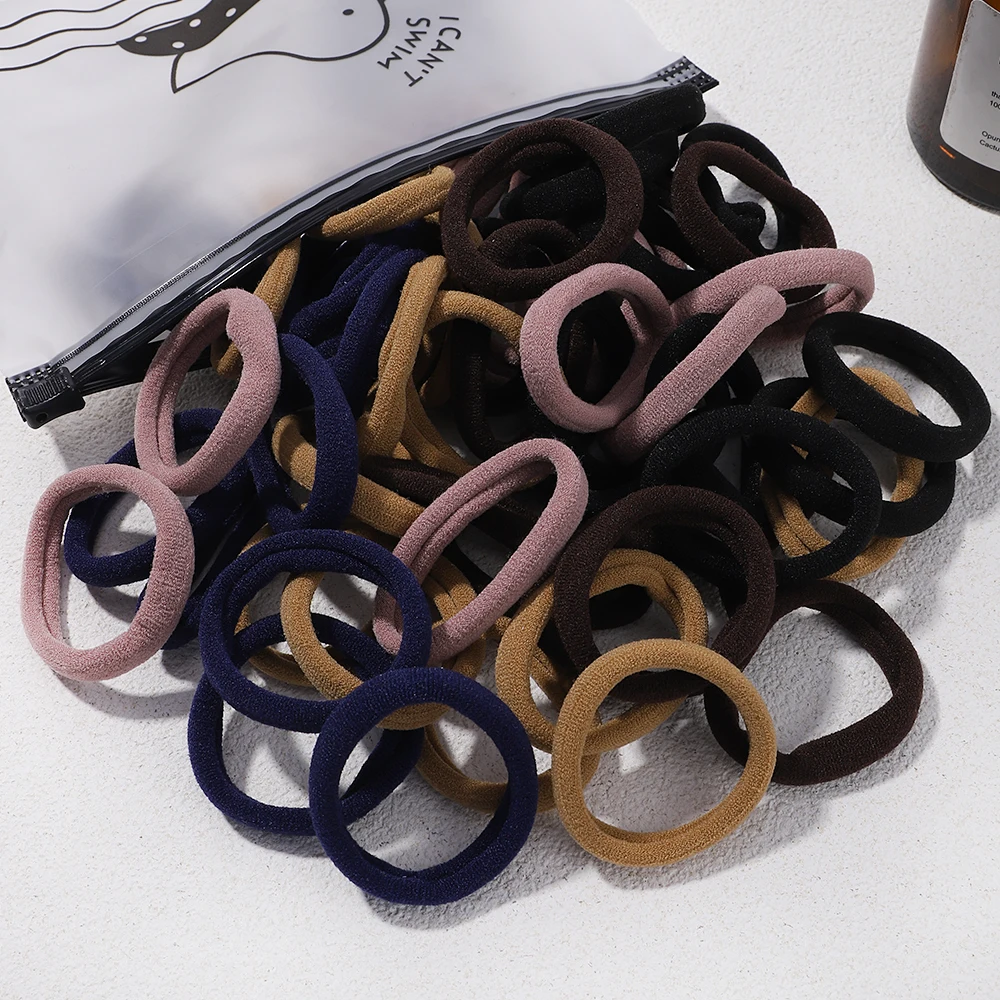 Élastiques cheveux en nylon – petits chouchous noirs haute élasticité