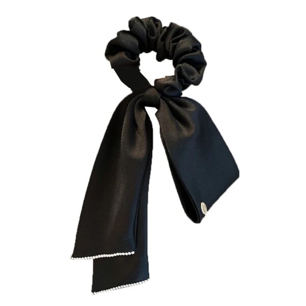 chouchou cheveux à nœud en ruban de satin, perle française, bord, ULà cheveux