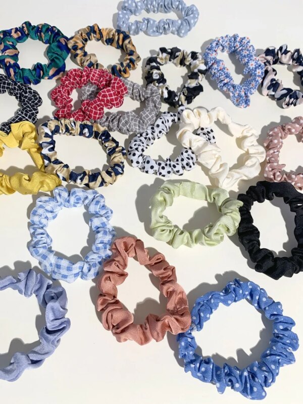 30522-bebe6d.jpg Ensemble de chouchous pour cheveux pour femmes et filles, porte-queue de cheval, cravates, anneaux