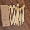 brosse à dent bambou naturel, lot de 10 pièces