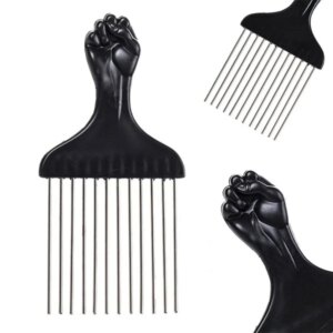 Peigne de cheveux africain en métal, peigne afro Pik