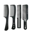 Peigne de barbier en plastique noir pour hommes et femmes, coupe de cheveux épaissie