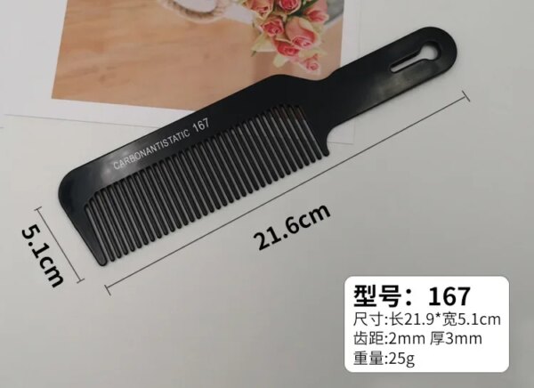 Peigne de Barbier Noir Épaissi – Outil de Coupe