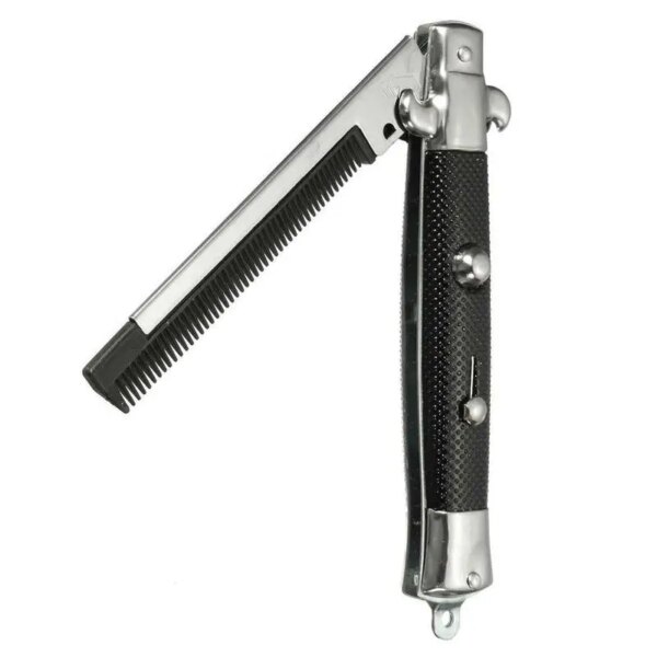 Peigne à ressort pliant fait à la main pour hommes et femmes, pince de poche, cheveux