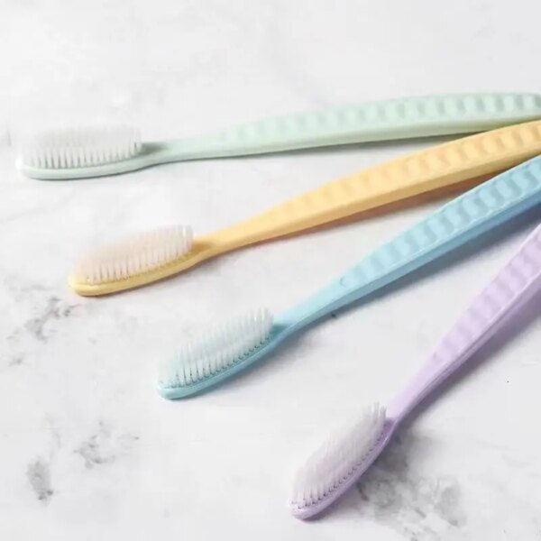 Brosse à dent à grande tête pour adulte, 4 pièces, douce et longue, confortable
