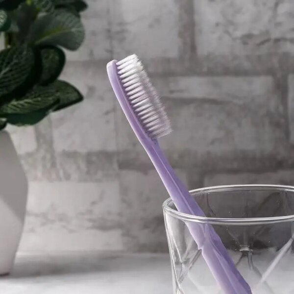 Brosse à dent à grande tête pour adulte, 4 pièces, douce et longue, confortable