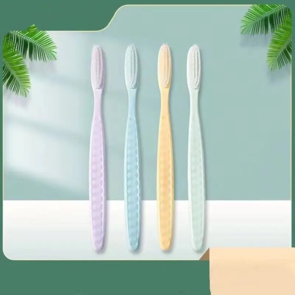 Brosse à dent à grande tête pour adulte, 4 pièces, douce et longue, confortable