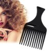 Peigne fourche à cheveux noir pour hommes et femmes, brosse à cheveux bouclés